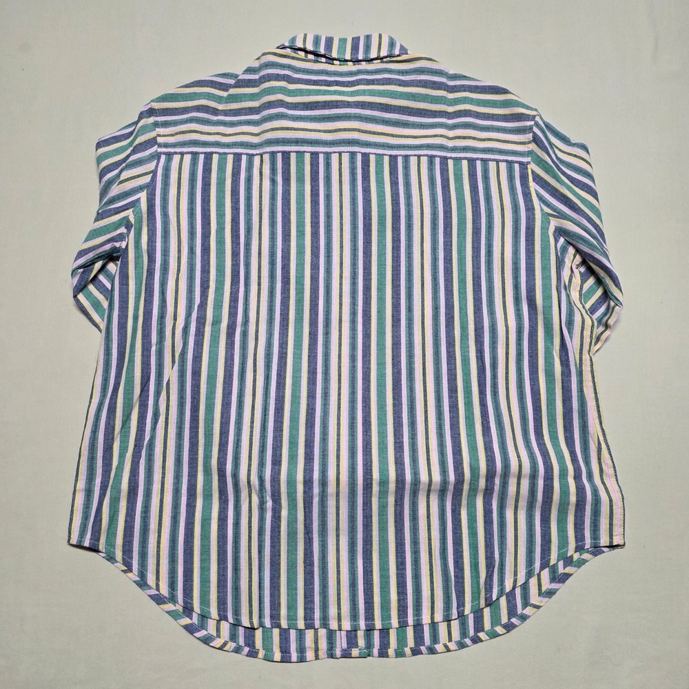 Pomander Place Womens Multi Color Striped Cotton Button Down Shirt Size Medium - Picture 8 of 8